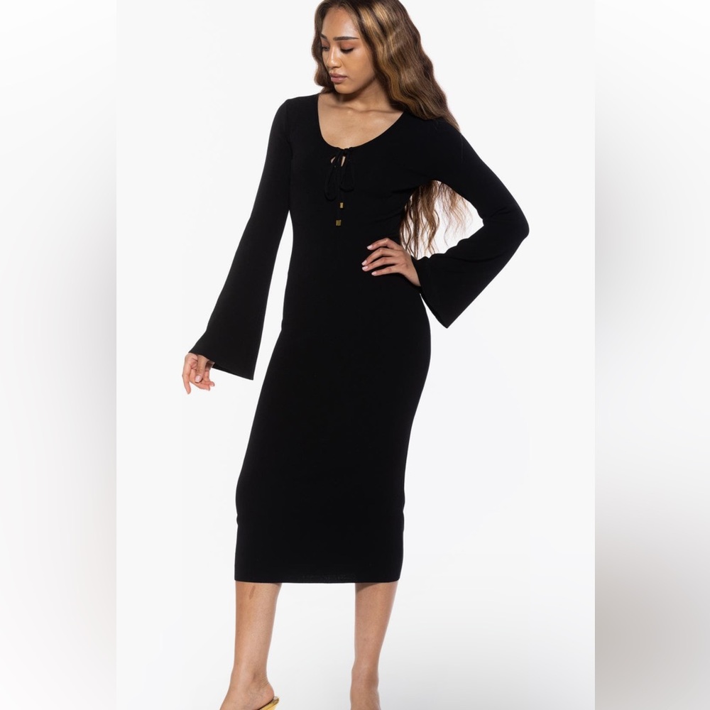 Black midi dress